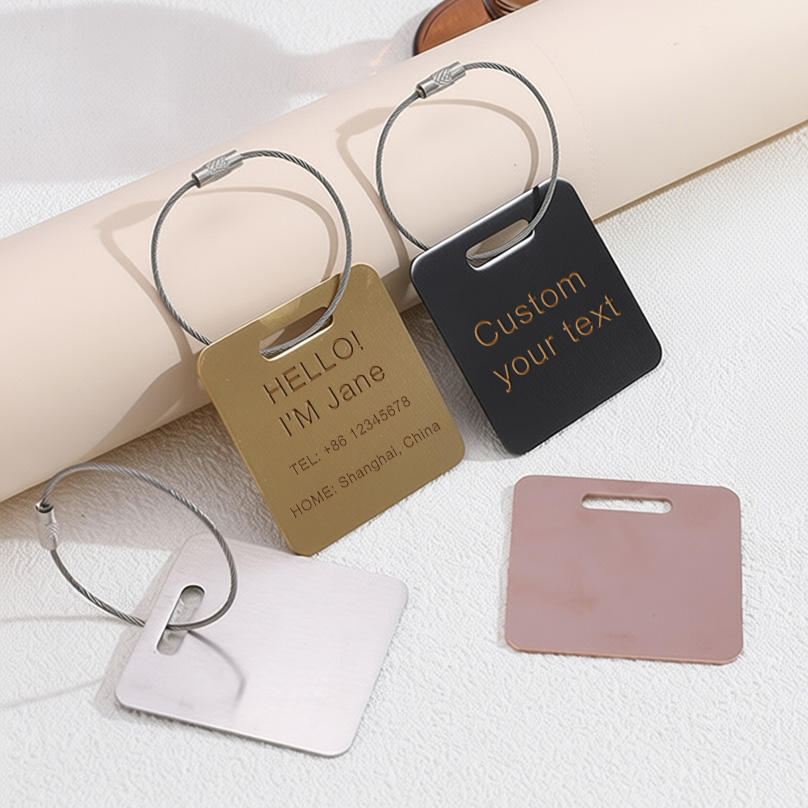 Industrial Laser Marker - Aangepaste naam bagagelabel Lasergravurelabels Anti-verloren reisaccessoires