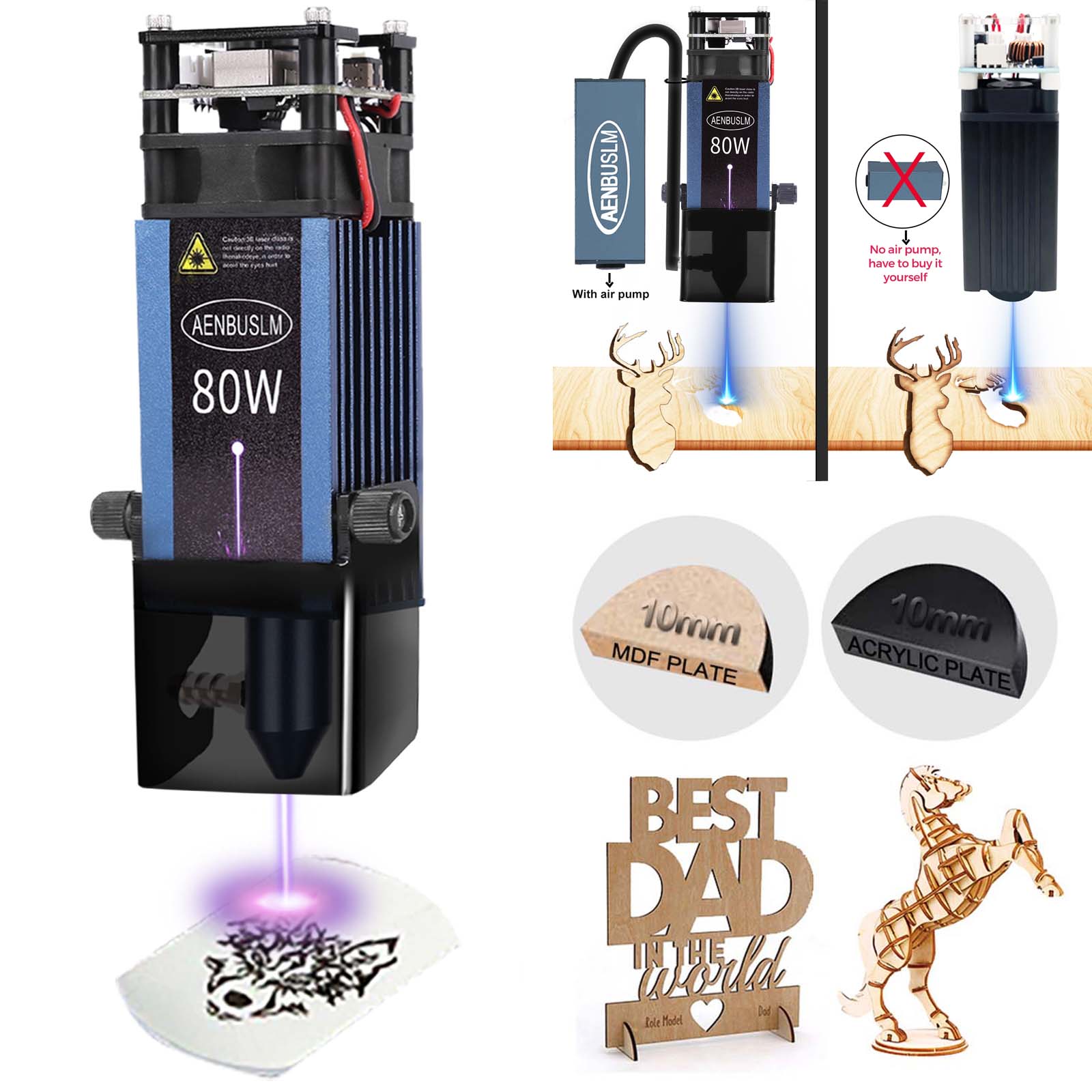Industrial Laser Engraver - AENBUSLM 40W 80W lasersnijmodule 450 mm