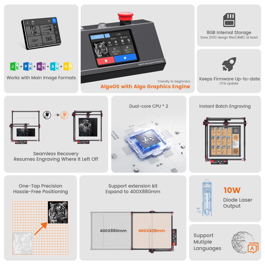 AlgoLaser DIY KIT MK2 10W lase - Industrial Laser Engraver recensie en prijs